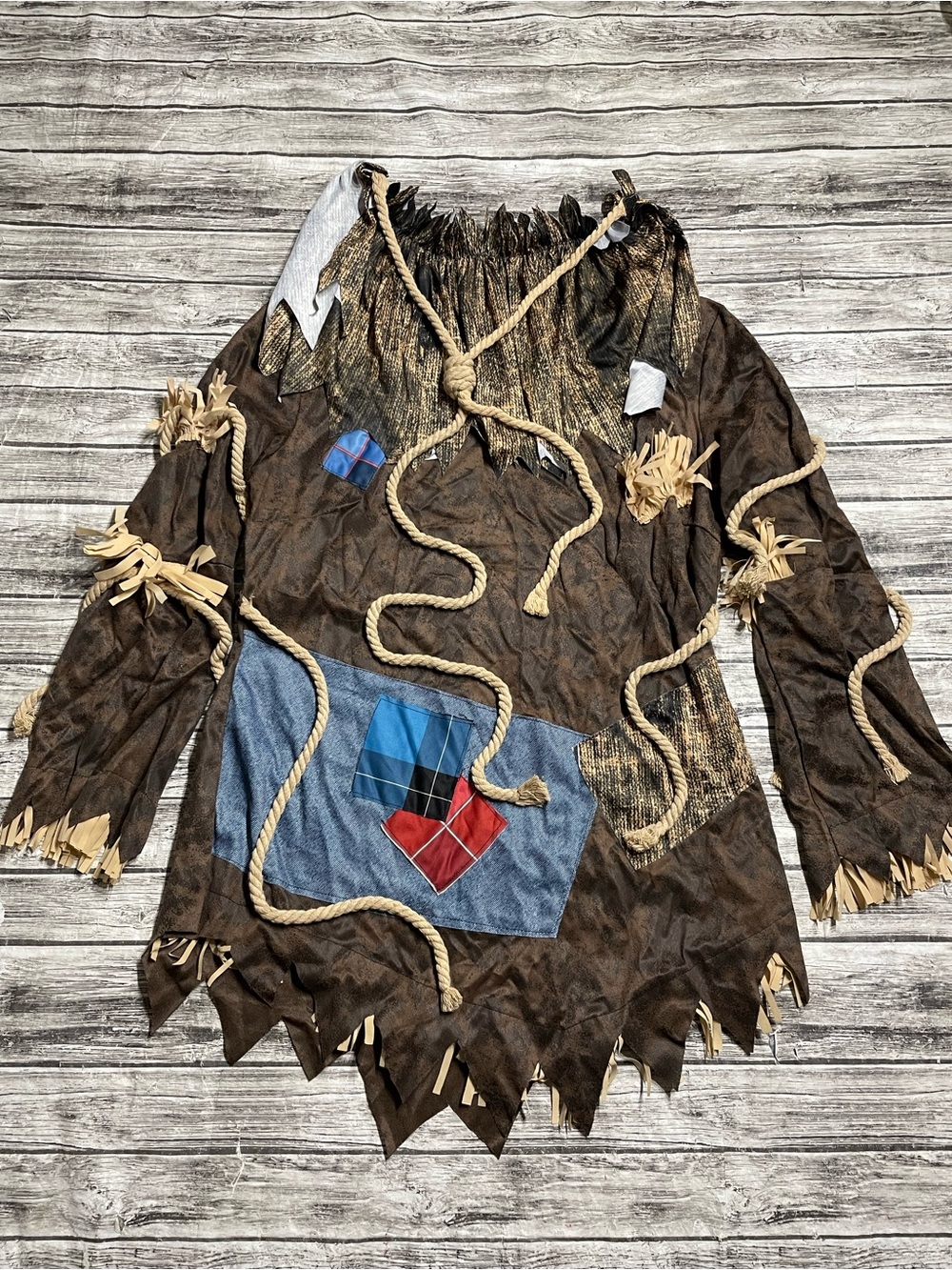 Womens XL Scarecrow Halloween Costume Top Excellent condition
